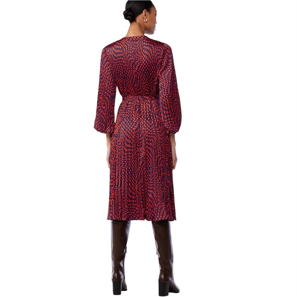 Scoop Blouson Sleeve Belted Midi Dress - Picture 2 of 7